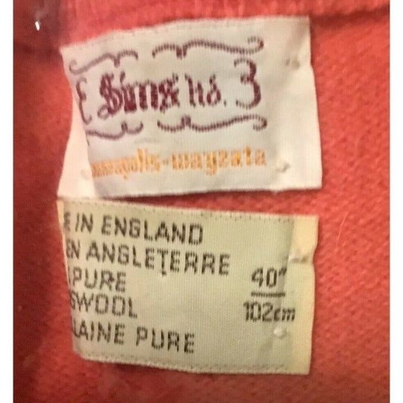 Vintage Sims Ltd Men's Size Large (42/102 cm) 100% Lambswool V-Neck Sweater Pink - Picture 8 of 12